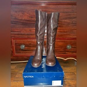 Nautica knee high leather riding boots
